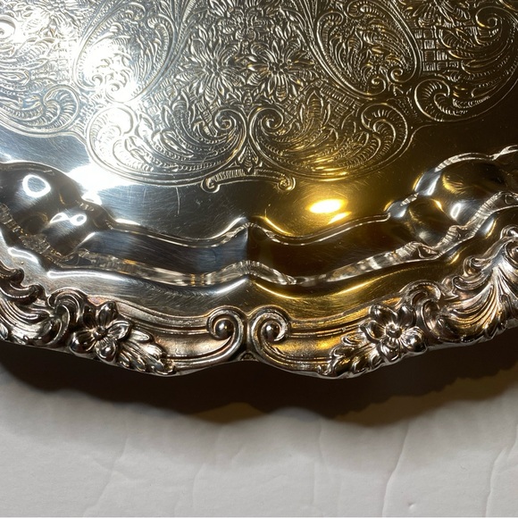 Old English by Poole Footed 5931 EPCA Silverplated Ornate Serving Tray Gorgeous - Picture 3 of 6